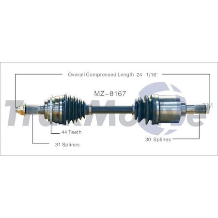 Surtrack Axle Cv Axle Shaft, Mz-8167 MZ-8167